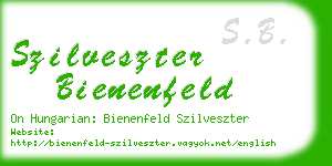 szilveszter bienenfeld business card